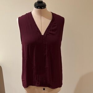 ALFRED SUNG Rich Burgundy V-Neck Blouse